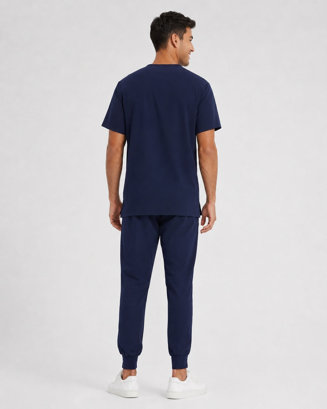 Men's V-Neck Scrubs Set – Stretch Jogger Pant, 8 Pockets, Yoga Waistband | Regular & Tall