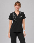 Women's Classic V-Neck Scrub Set - CloudFlex Drawstring Jogger, 12 Pockets - Long Shift Scrubs