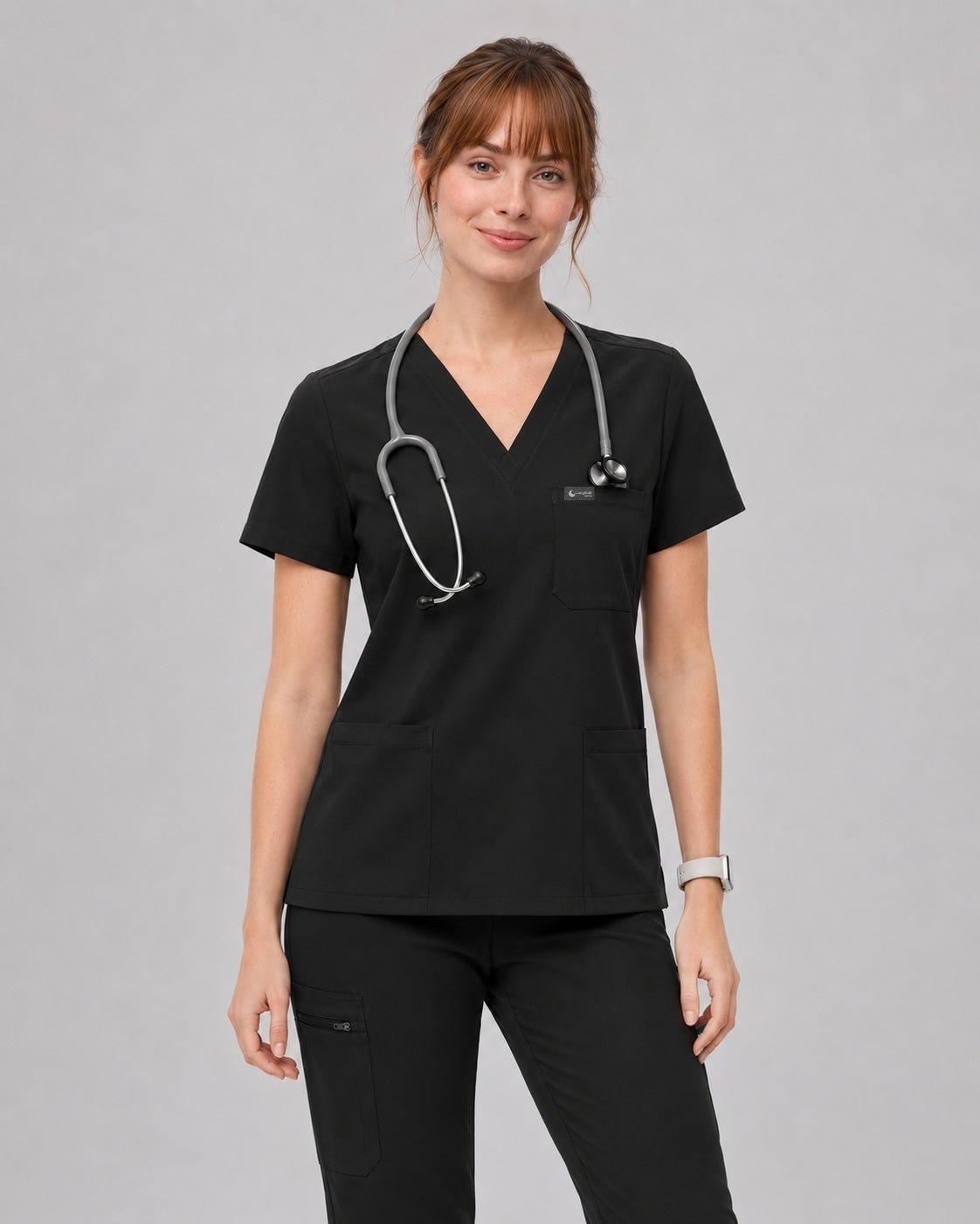 Women's Classic V-Neck Scrub Set - CloudFlex Drawstring Jogger, 12 Pockets - Long Shift Scrubs