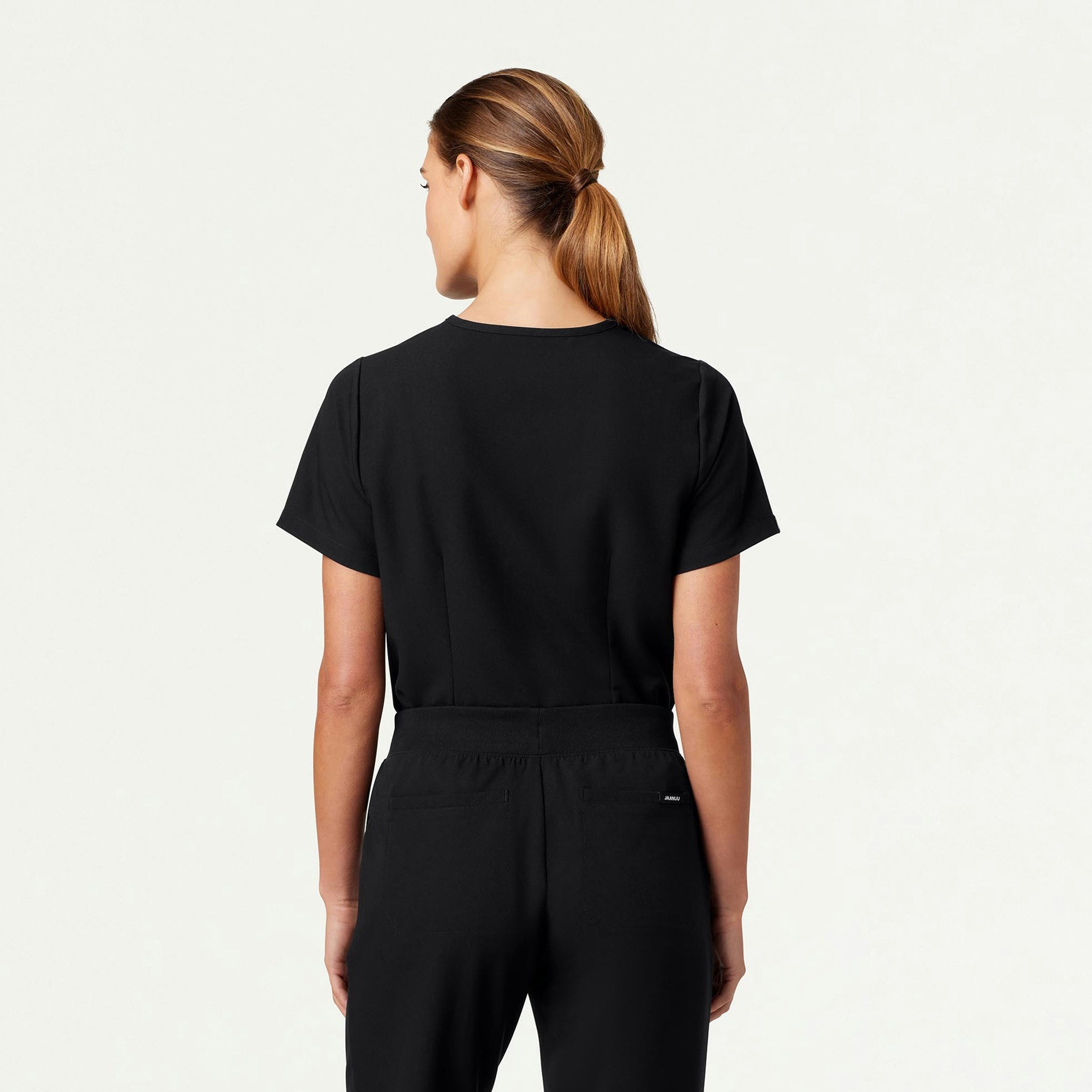 Vela Essential 1-Pocket Scrub Top - Black