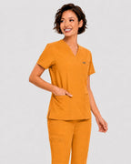 Women's Classic V-Neck Scrub Set - CloudFlex Drawstring Jogger, 12 Pockets - Long Shift Scrubs
