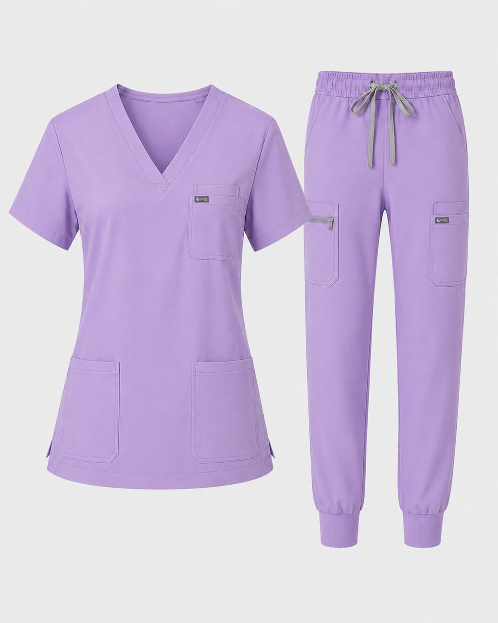 Women's Classic V-Neck Scrub Set - CloudFlex Drawstring Jogger, 12 Pockets - Long Shift Scrubs