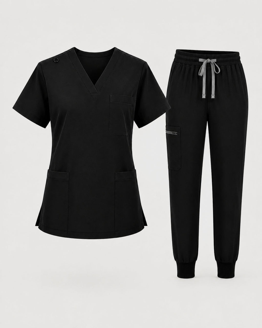 Women's Scrub Set - V-Neck Top & Jogger Pant Lightweight Soft Fabric