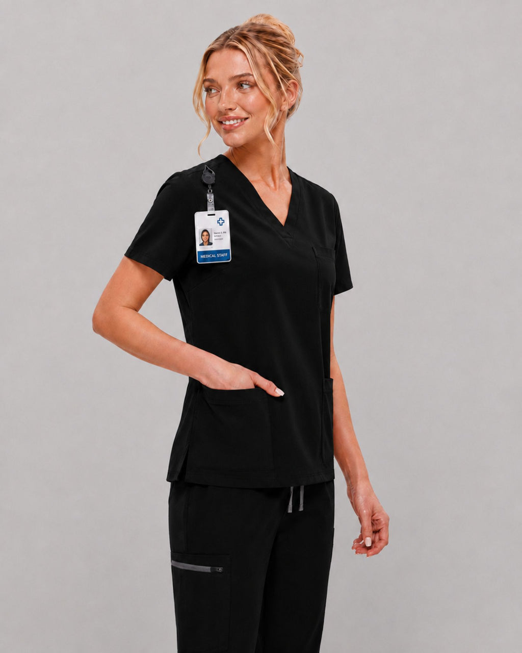 Women's Scrub Set - V-Neck Top & Jogger Pant Lightweight Soft Fabric