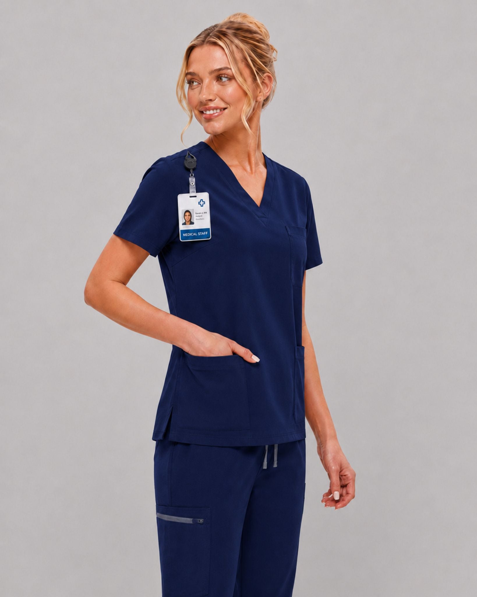 Women's Scrub Set - V-Neck Top & Jogger Pant Lightweight Soft Fabric