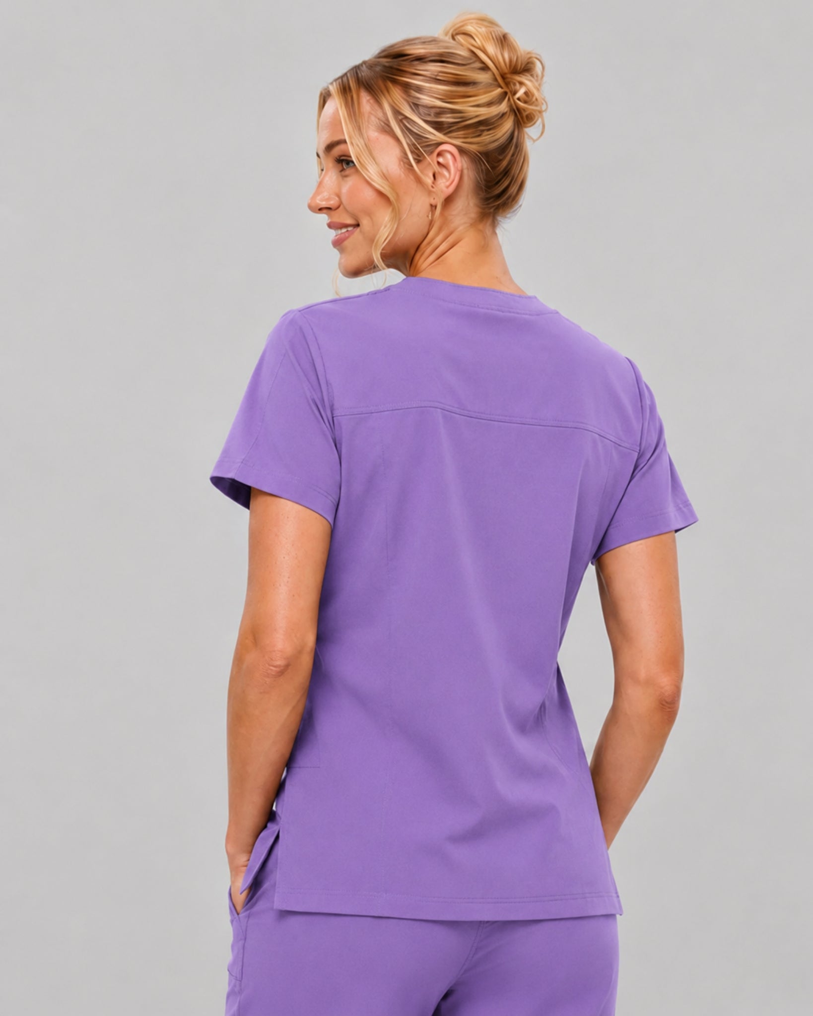 Women's Scrub Set - V-Neck Top & Jogger Pant Lightweight Soft Fabric - Long Shift Scrubs