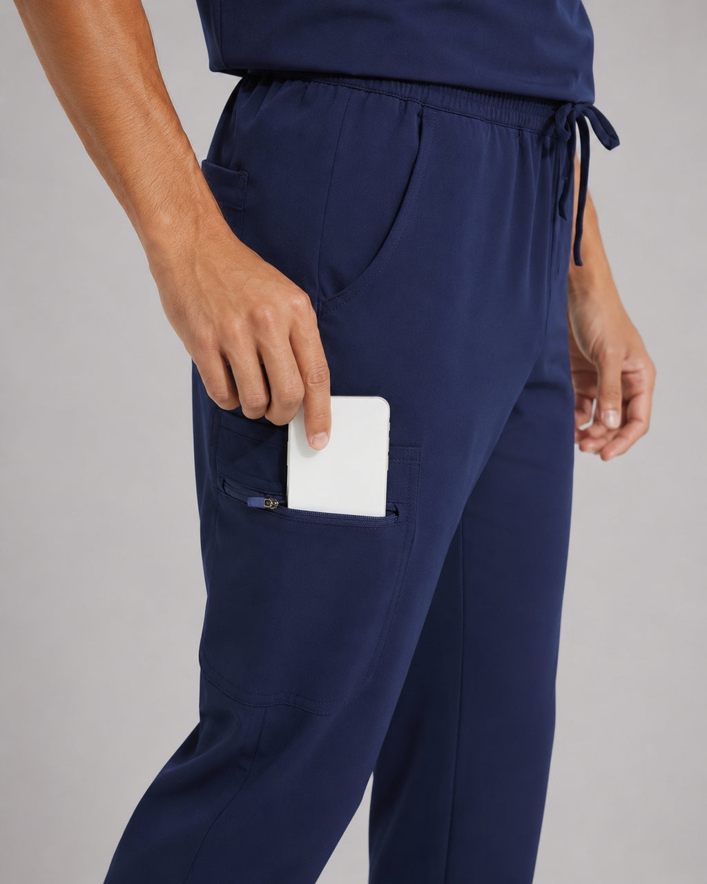 Men's V-Neck Scrubs Set – Stretch Jogger Pant, 8 Pockets, Yoga Waistband | Regular & Tall