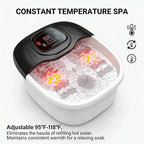 Foot Spa Bath Massager with Heat, Bubbles, Red Light & 8 Massage Rollers - Perfect gift for nurses