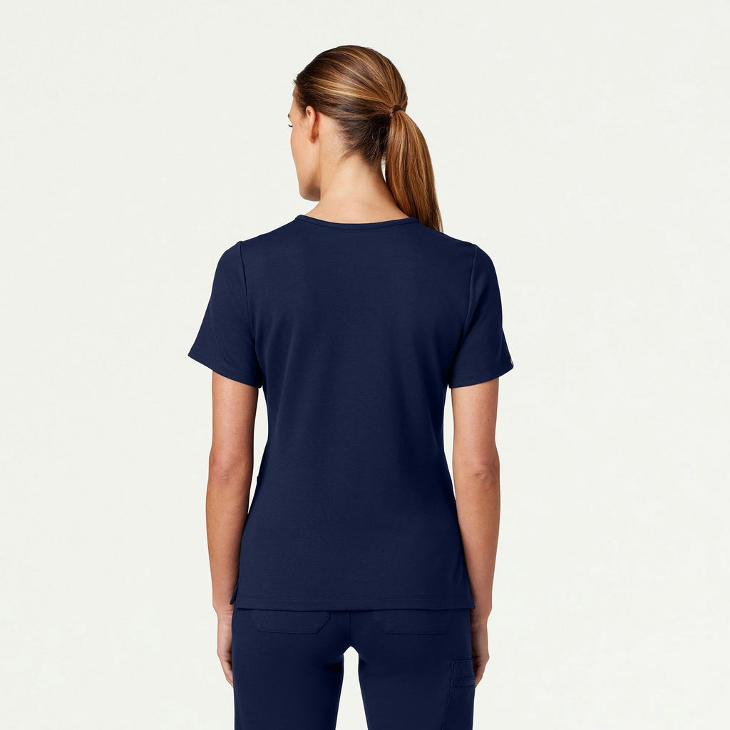 Lyra Slim UltraSOFT Scrub Top - Midnight Navy detail