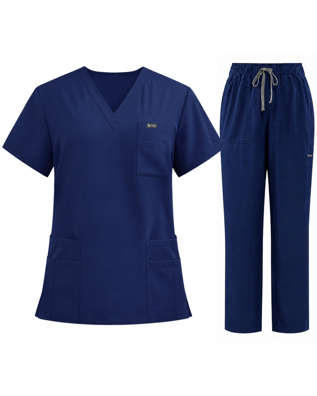 Women's Scrub Set - V-Neck Top & Cargo Straight Leg Pant Lightweight Soft Fabric - LSScrubs
