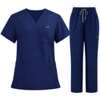 Women's Scrub Set - V-Neck Top & Cargo Straight Leg Pant Lightweight Soft Fabric - LSScrubs