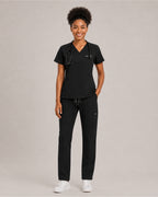 Women's Scrub Set - V-Neck Top & Cargo Straight Leg Pant Lightweight Soft Fabric - LSScrubs