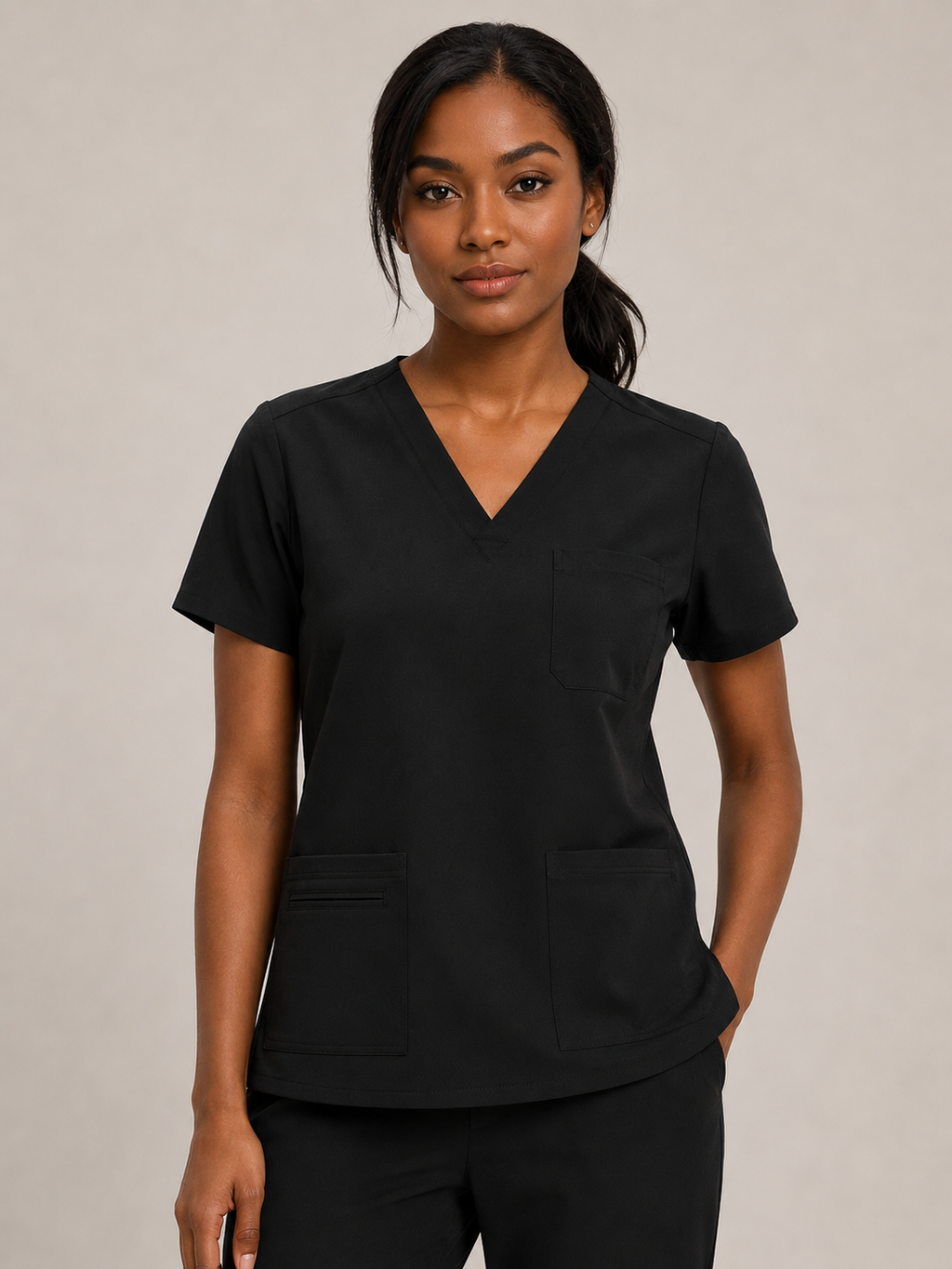 Women's Scrubs Set - V-Neck Top & Cargo Pants with 12 Pockets