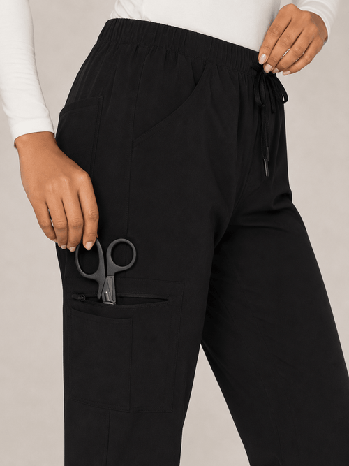 Women's Stretch Cargo Scrub Pant – 8 Pockets, Drawstring Waist Long Shift VelaFlex - LSScrubs