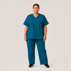 Women's Scrubs Set - V-Neck Top & Cargo Pants with 12 Pockets