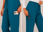 Women's Scrubs Set - V-Neck Top & Cargo Pants with 12 Pockets