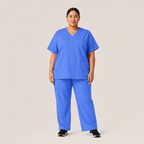 Women's Scrubs Set - V-Neck Top & Cargo Pants with 12 Pockets