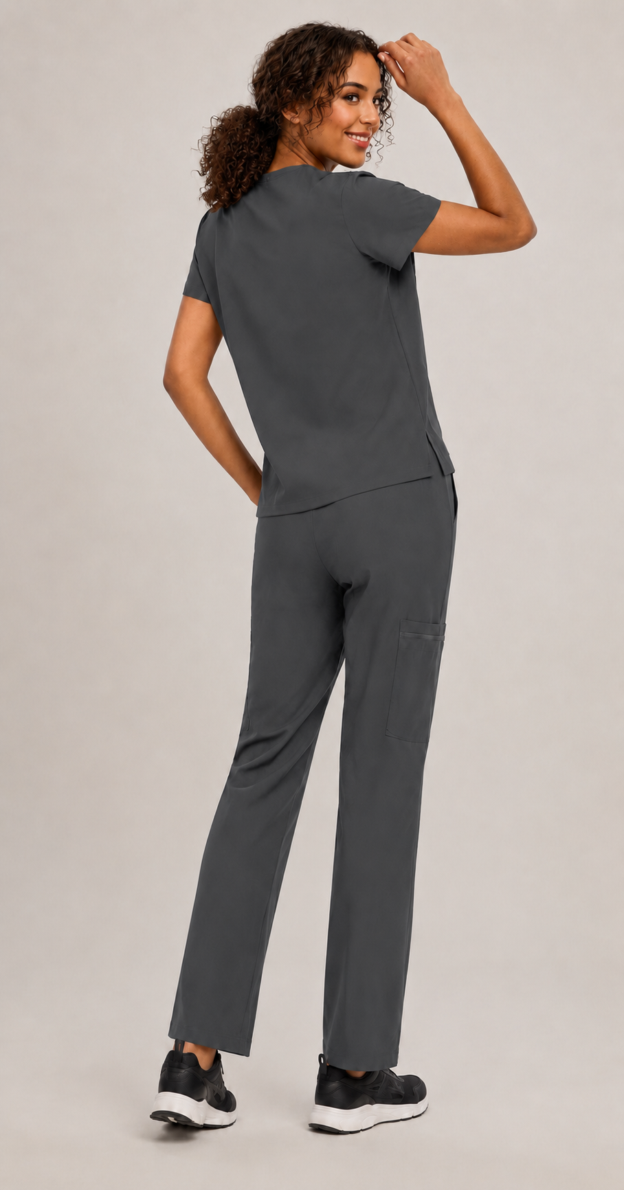 Women's Scrubs Set - V-Neck Top & Cargo Pants with 12 Pockets