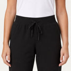 Dura Essential Knit-Waist Scrub Pant - Black - LSScrubs