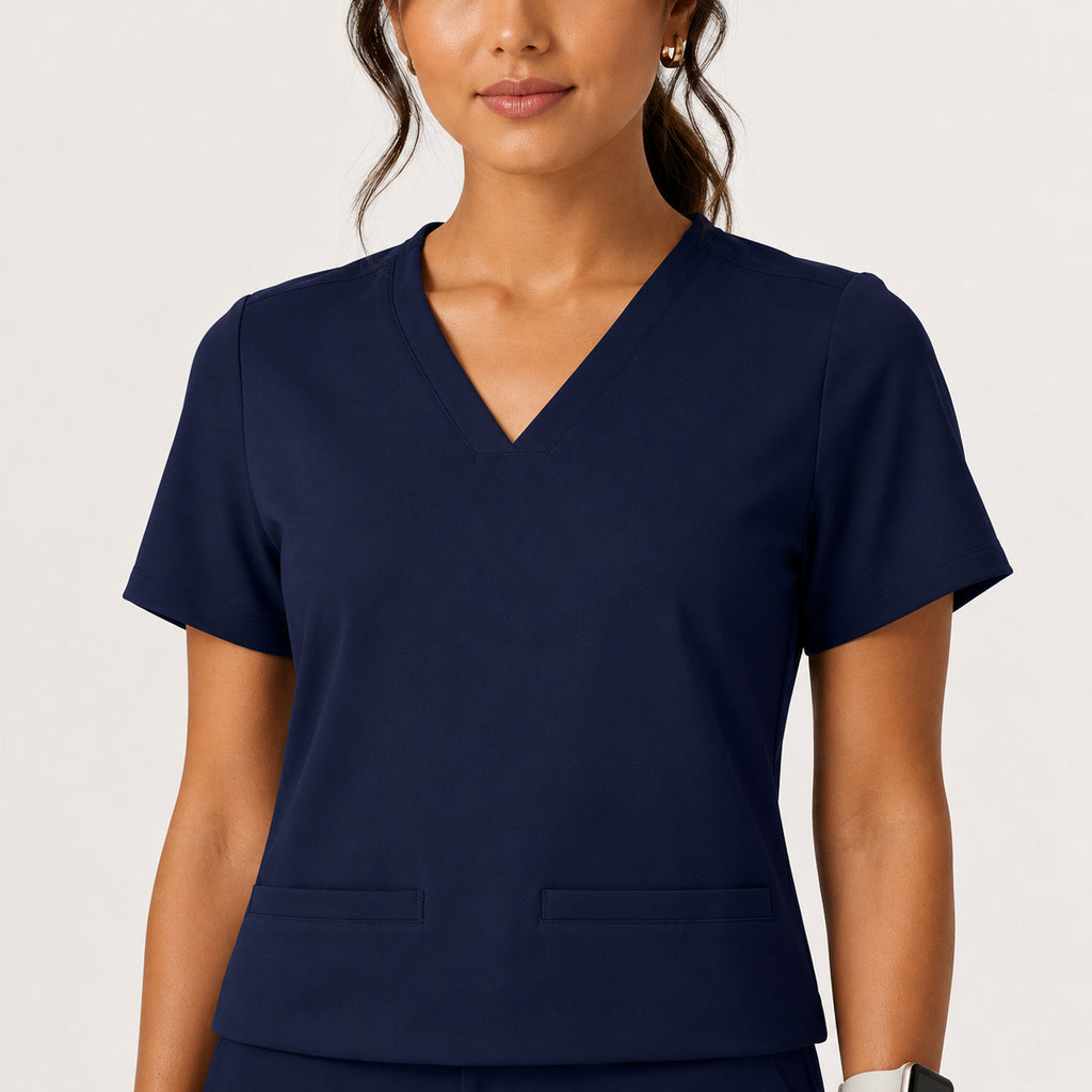 Lyra Slim UltraSOFT Scrub Top - Midnight Navy model view 5