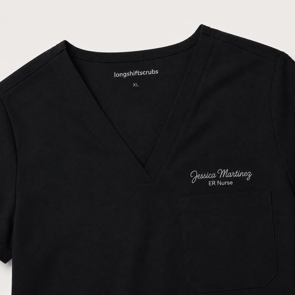 Vela Essential 1-Pocket Scrub Top - Black