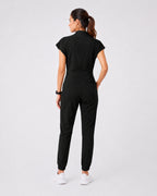 Women's Scrub Jumpsuit – CloudFlex™ Stretch, 9 Pockets, Zip Front & Jogger Cuffs - Long Shift Scrubs