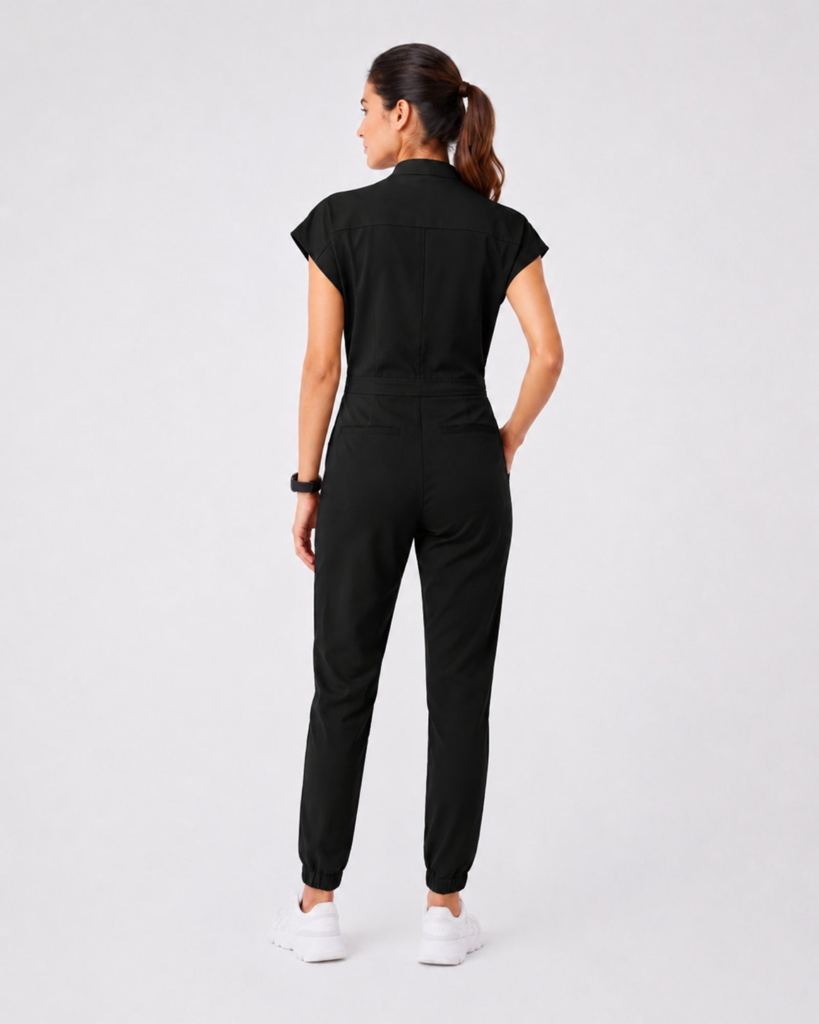 Women's Scrub Jumpsuit – CloudFlex™ Stretch, 9 Pockets, Zip Front & Jogger Cuffs - Long Shift Scrubs