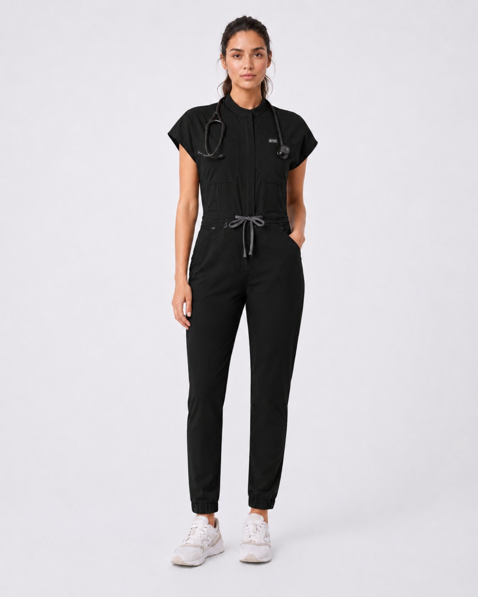 Women's Scrub Jumpsuit – CloudFlex™ Stretch, 9 Pockets, Zip Front & Jogger Cuffs - Long Shift Scrubs