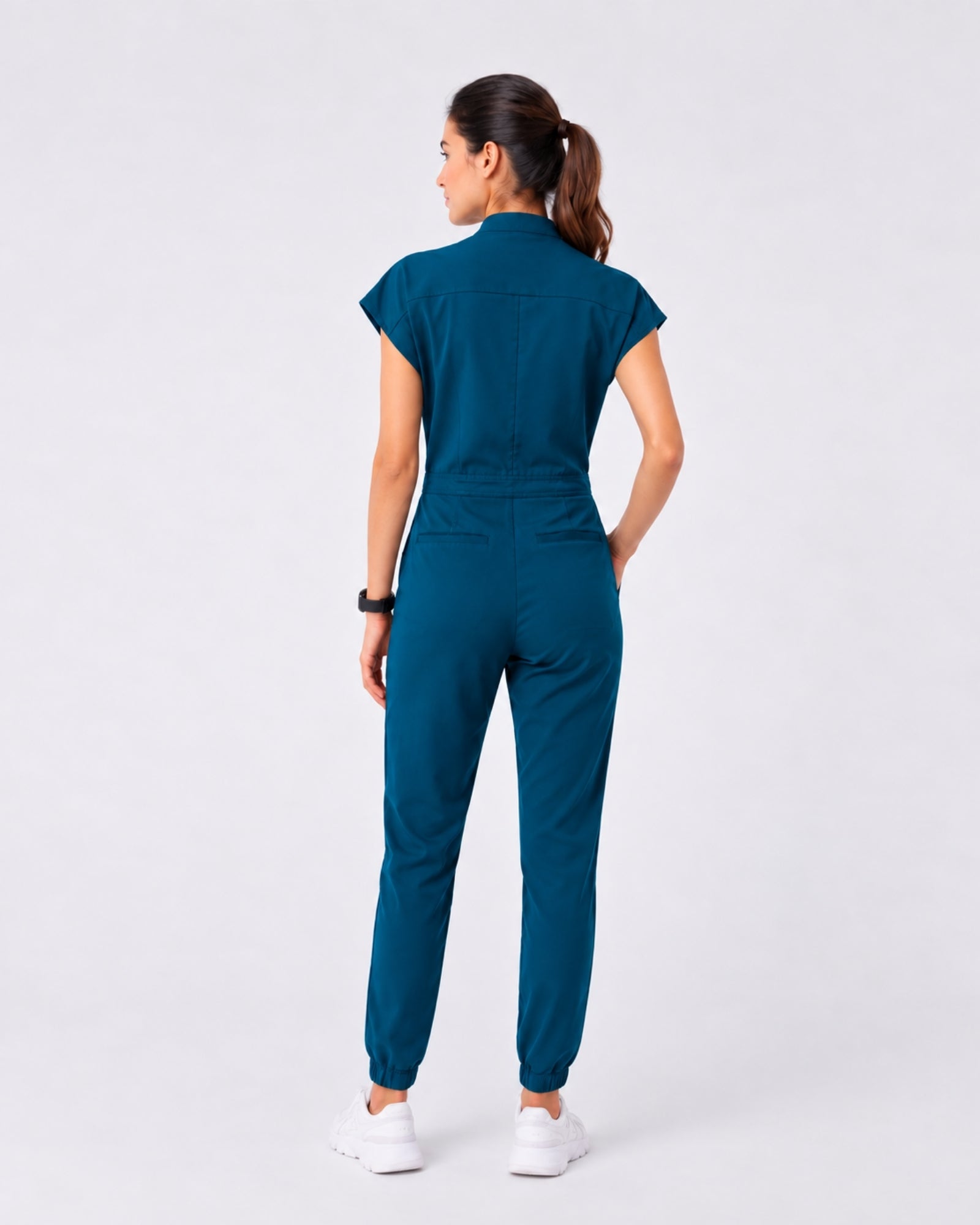 Women's Scrub Jumpsuit – CloudFlex™ Stretch, 9 Pockets, Zip Front & Jogger Cuffs