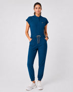 Women's Scrub Jumpsuit – CloudFlex™ Stretch, 9 Pockets, Zip Front & Jogger Cuffs