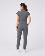 Women's Scrub Jumpsuit – CloudFlex™ Stretch, 9 Pockets, Zip Front & Jogger Cuffs