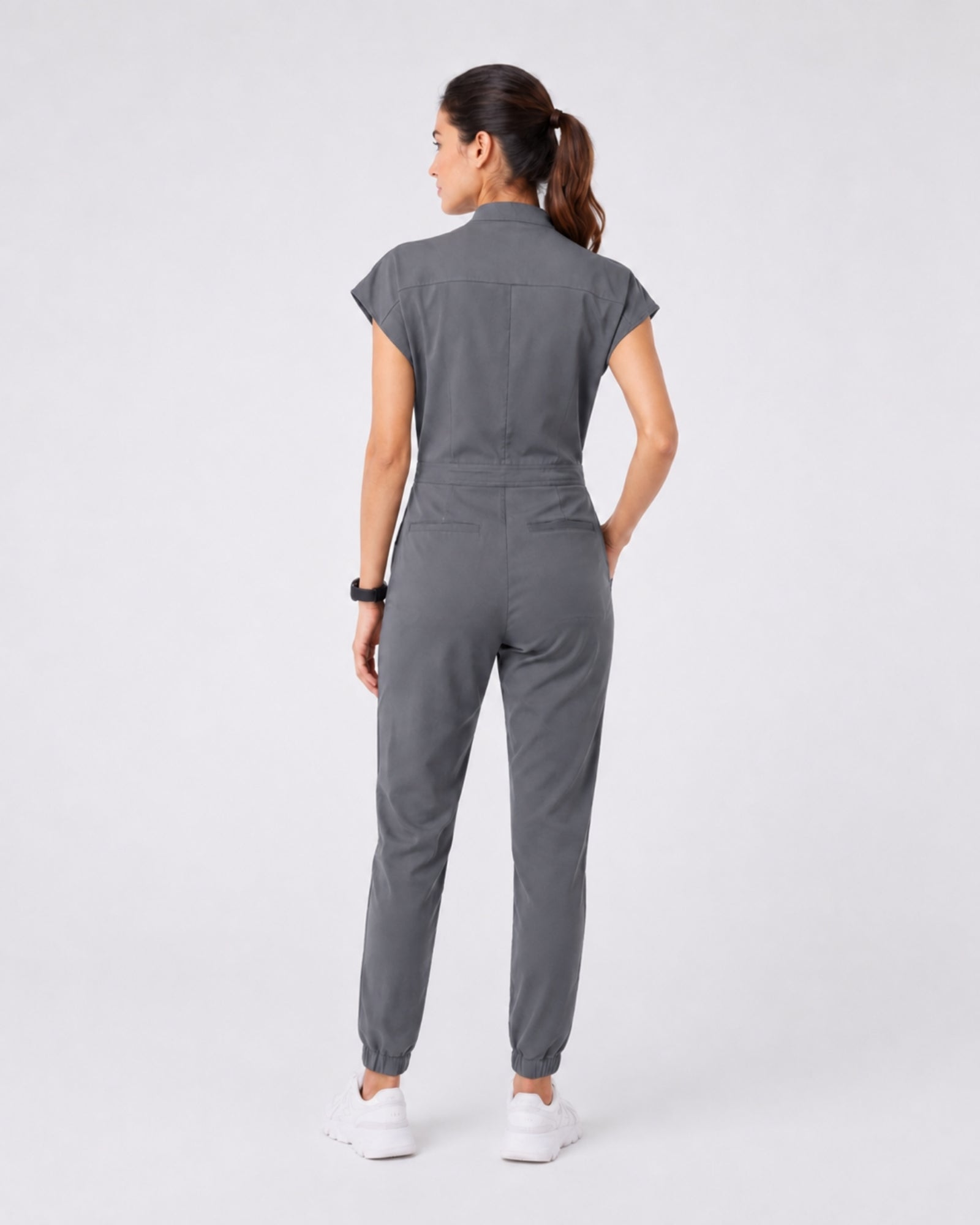 Women's Scrub Jumpsuit – CloudFlex™ Stretch, 9 Pockets, Zip Front & Jogger Cuffs