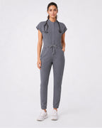 Women's Scrub Jumpsuit – CloudFlex™ Stretch, 9 Pockets, Zip Front & Jogger Cuffs