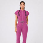 Women's Scrub Jumpsuit – CloudFlex™ Stretch, 9 Pockets, Zip Front & Jogger Cuffs