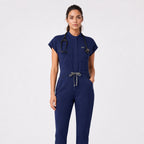 Women's Scrub Jumpsuit – CloudFlex™ Stretch, 9 Pockets, Zip Front & Jogger Cuffs