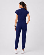 Women's Scrub Jumpsuit – CloudFlex™ Stretch, 9 Pockets, Zip Front & Jogger Cuffs