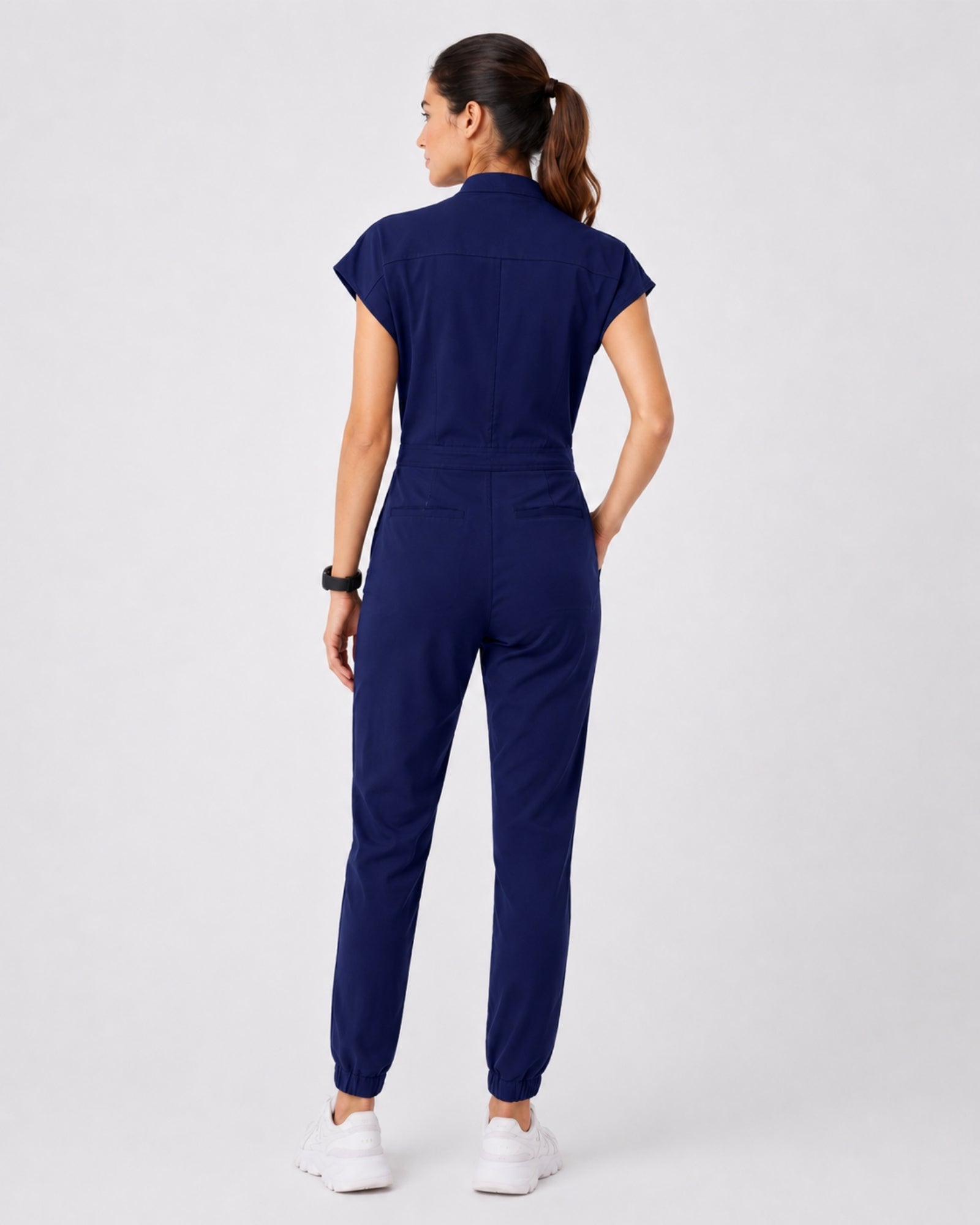 Women's Scrub Jumpsuit – CloudFlex™ Stretch, 9 Pockets, Zip Front & Jogger Cuffs