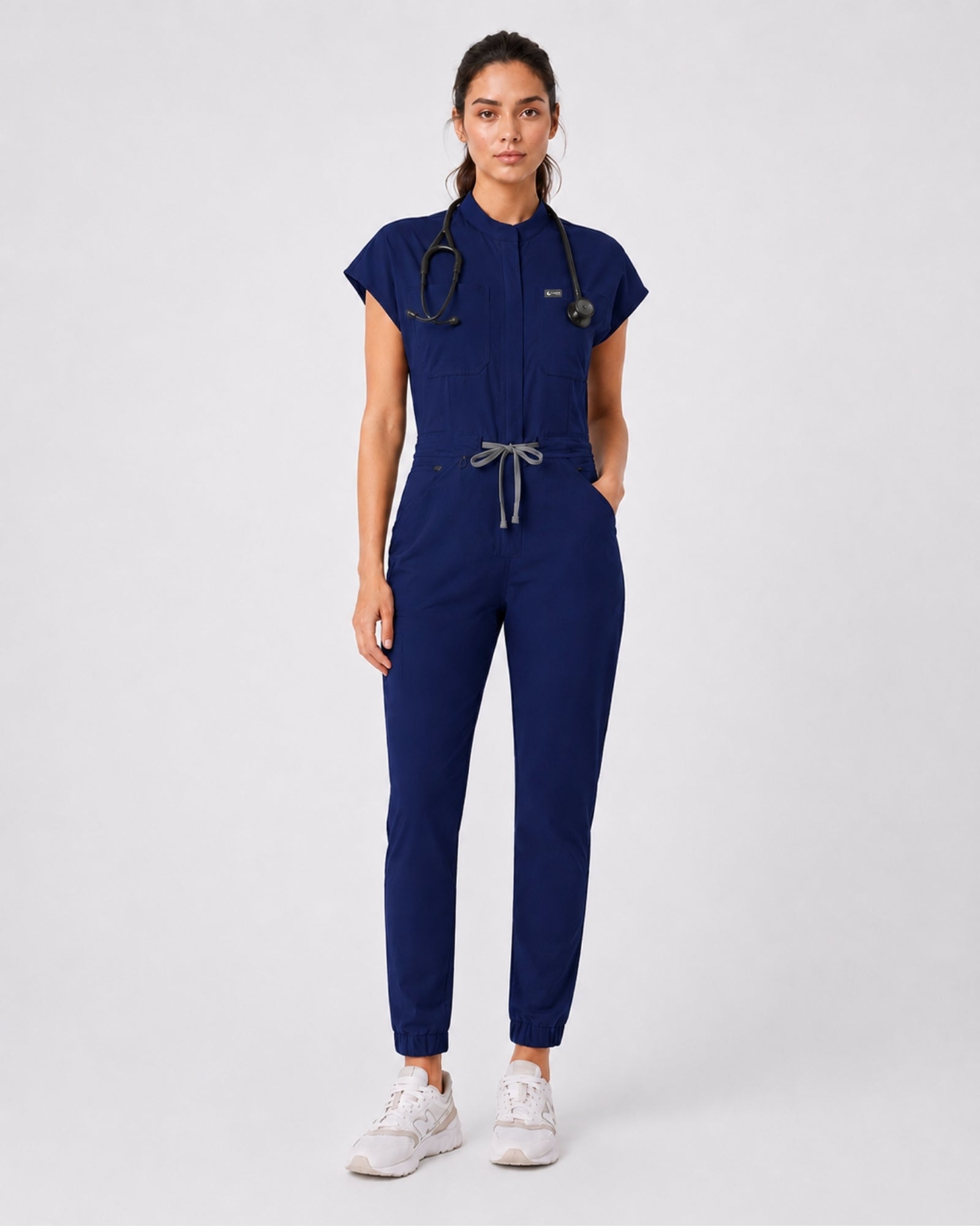 Women's Scrub Jumpsuit – CloudFlex™ Stretch, 9 Pockets, Zip Front & Jogger Cuffs