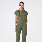 Women's Scrub Jumpsuit – CloudFlex™ Stretch, 9 Pockets, Zip Front & Jogger Cuffs - Long Shift Scrubs