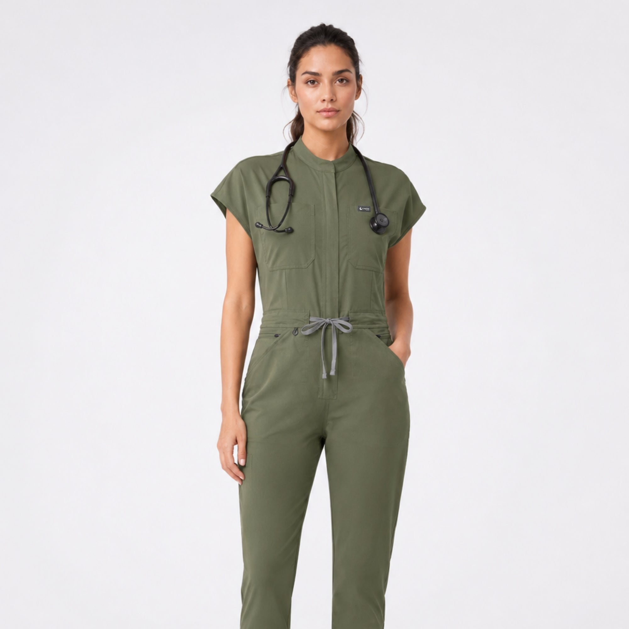 Women's Scrub Jumpsuit – CloudFlex™ Stretch, 9 Pockets, Zip Front & Jogger Cuffs - Long Shift Scrubs