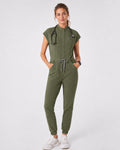 Women's Scrub Jumpsuit – CloudFlex™ Stretch, 9 Pockets, Zip Front & Jogger Cuffs - Long Shift Scrubs