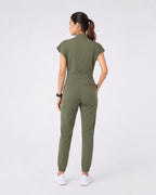 Women's Scrub Jumpsuit – CloudFlex™ Stretch, 9 Pockets, Zip Front & Jogger Cuffs - Long Shift Scrubs