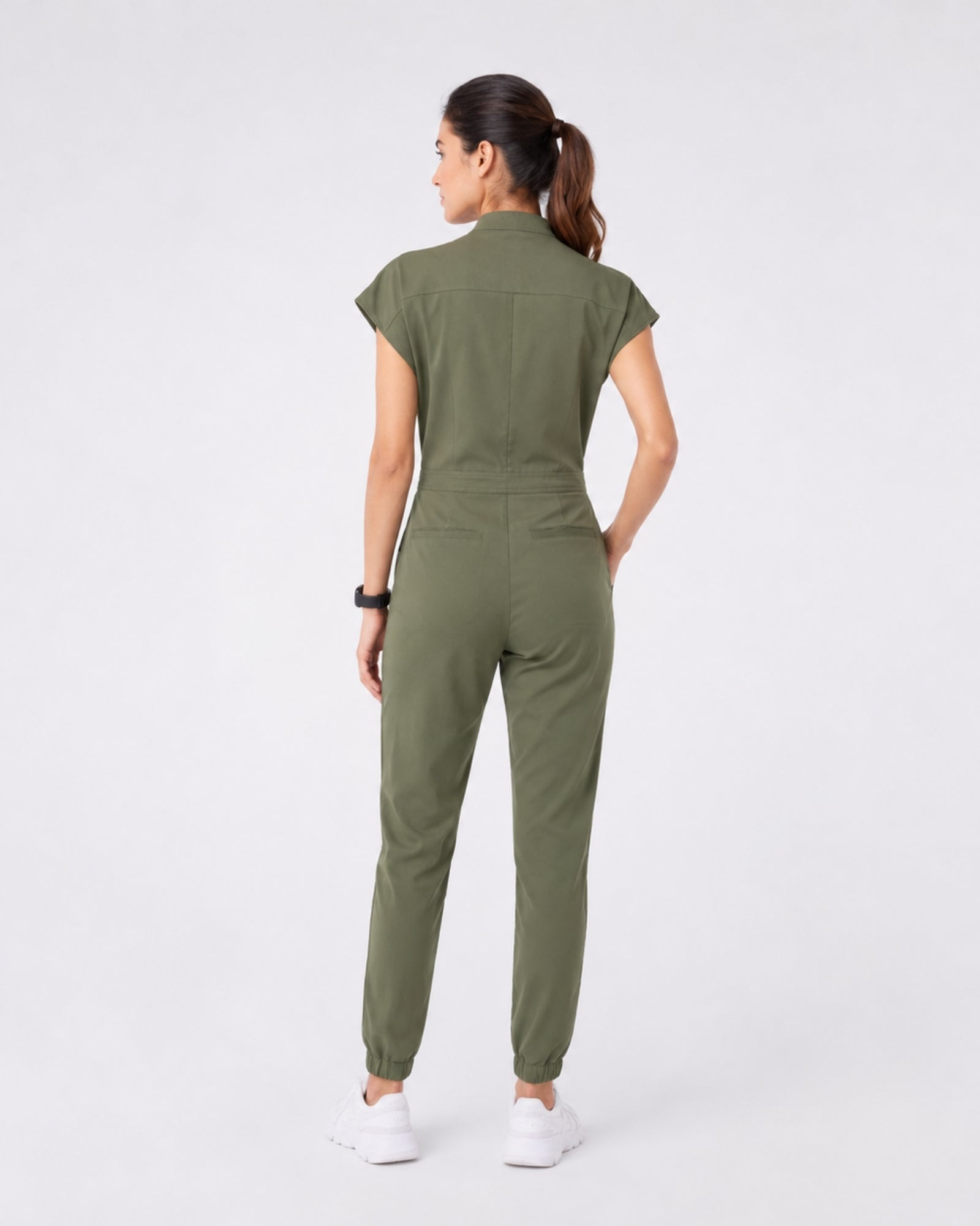 Women's Scrub Jumpsuit – CloudFlex™ Stretch, 9 Pockets, Zip Front & Jogger Cuffs - Long Shift Scrubs