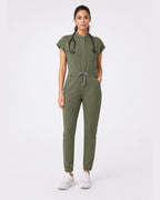Women's Scrub Jumpsuit – CloudFlex™ Stretch, 9 Pockets, Zip Front & Jogger Cuffs - Long Shift Scrubs