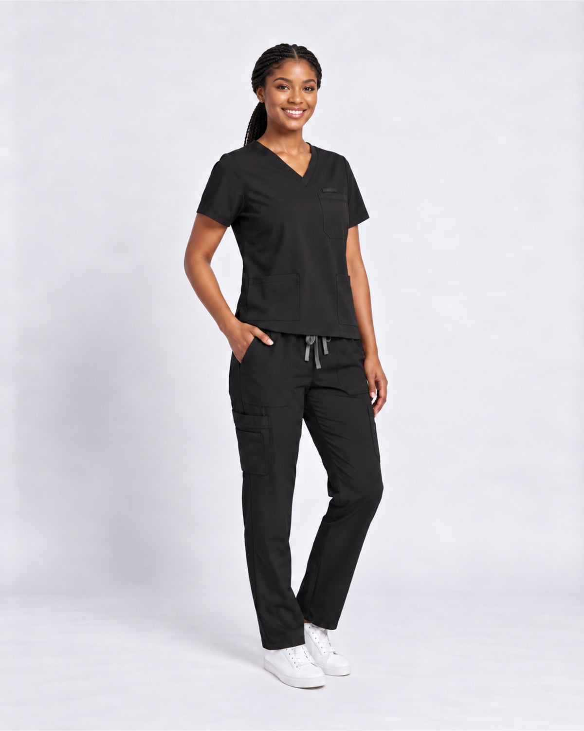 V-Neck Straight Leg Scrub Set