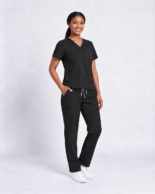 V-Neck Straight Leg Scrub Set