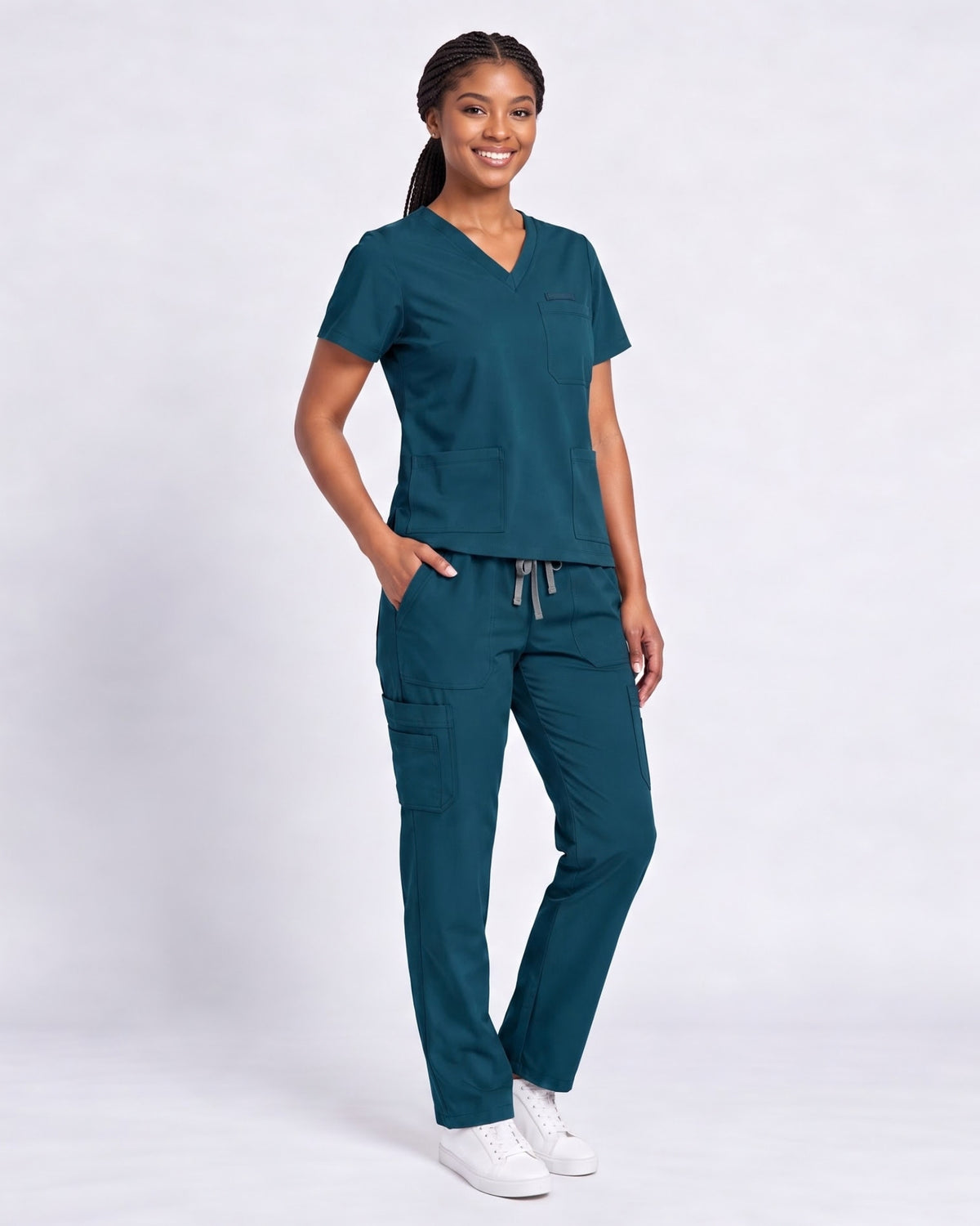 V-Neck Straight Leg Scrub Set
