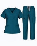 V-Neck Straight Leg Scrub Set