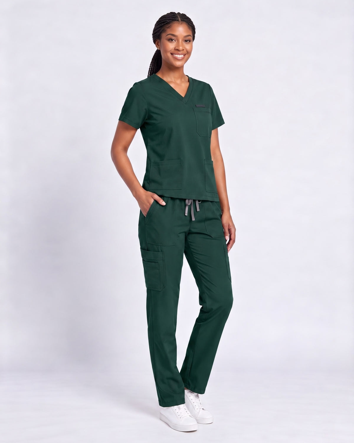 V-Neck Straight Leg Scrub Set