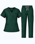 V-Neck Straight Leg Scrub Set